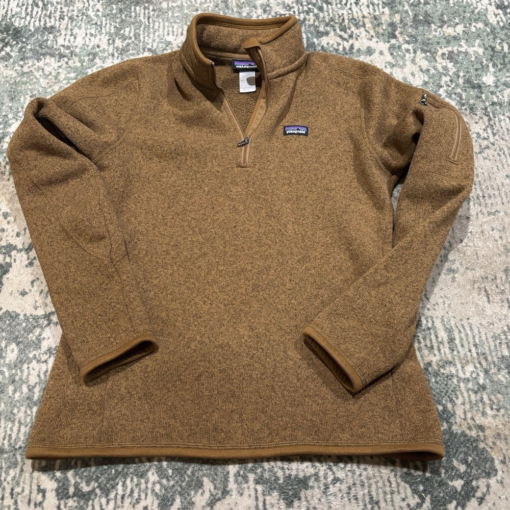 Patagonia Women's Better Sweater 1/4-Zip Fleece Pullover Brown M